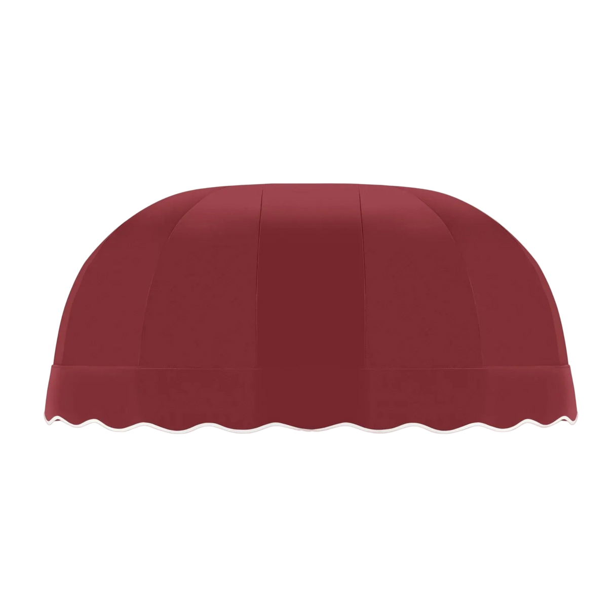 chicago deep Red awning with scalloped edge on a white background
