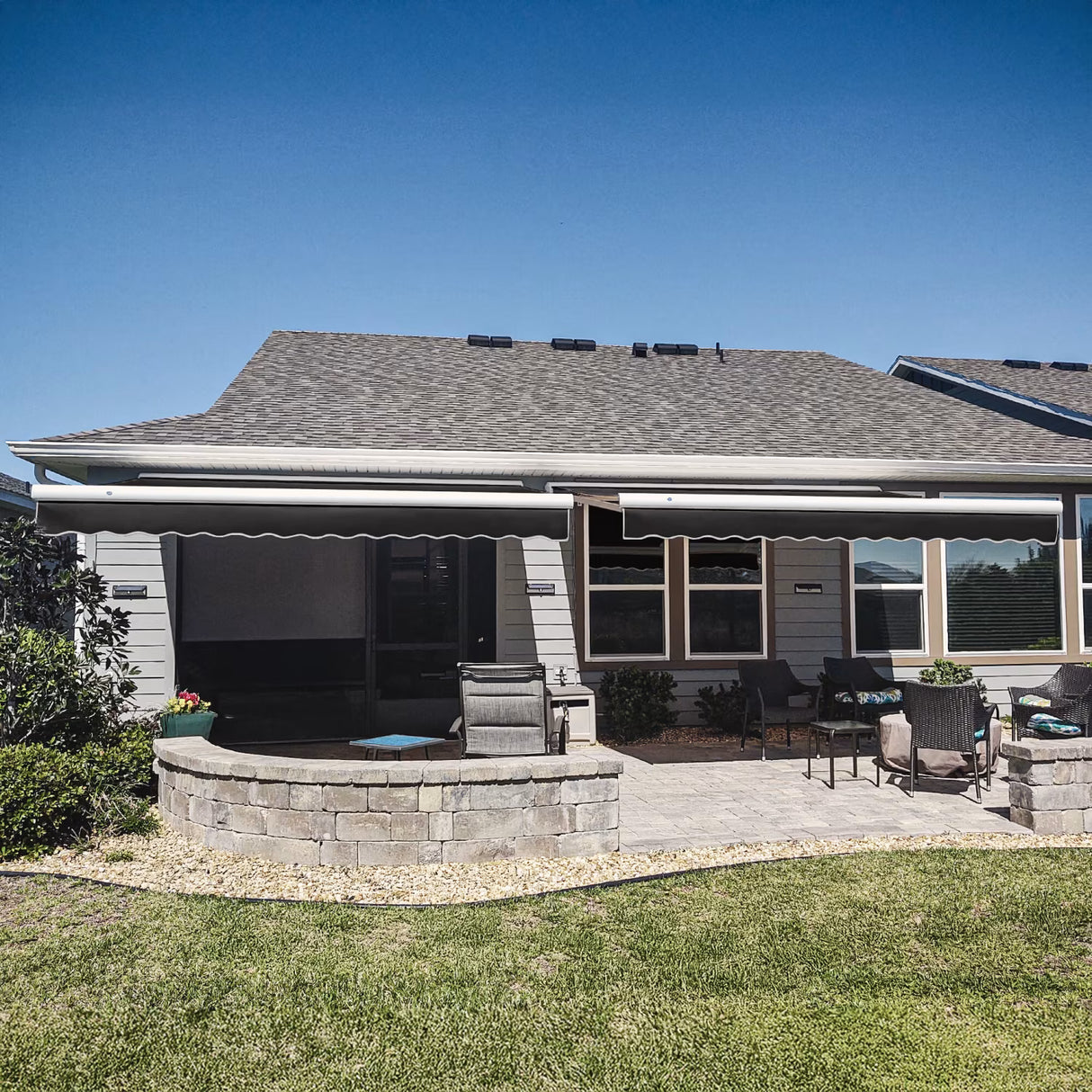 Key West (Hampton) 120" (10.ft) Wide. Fabric Awning