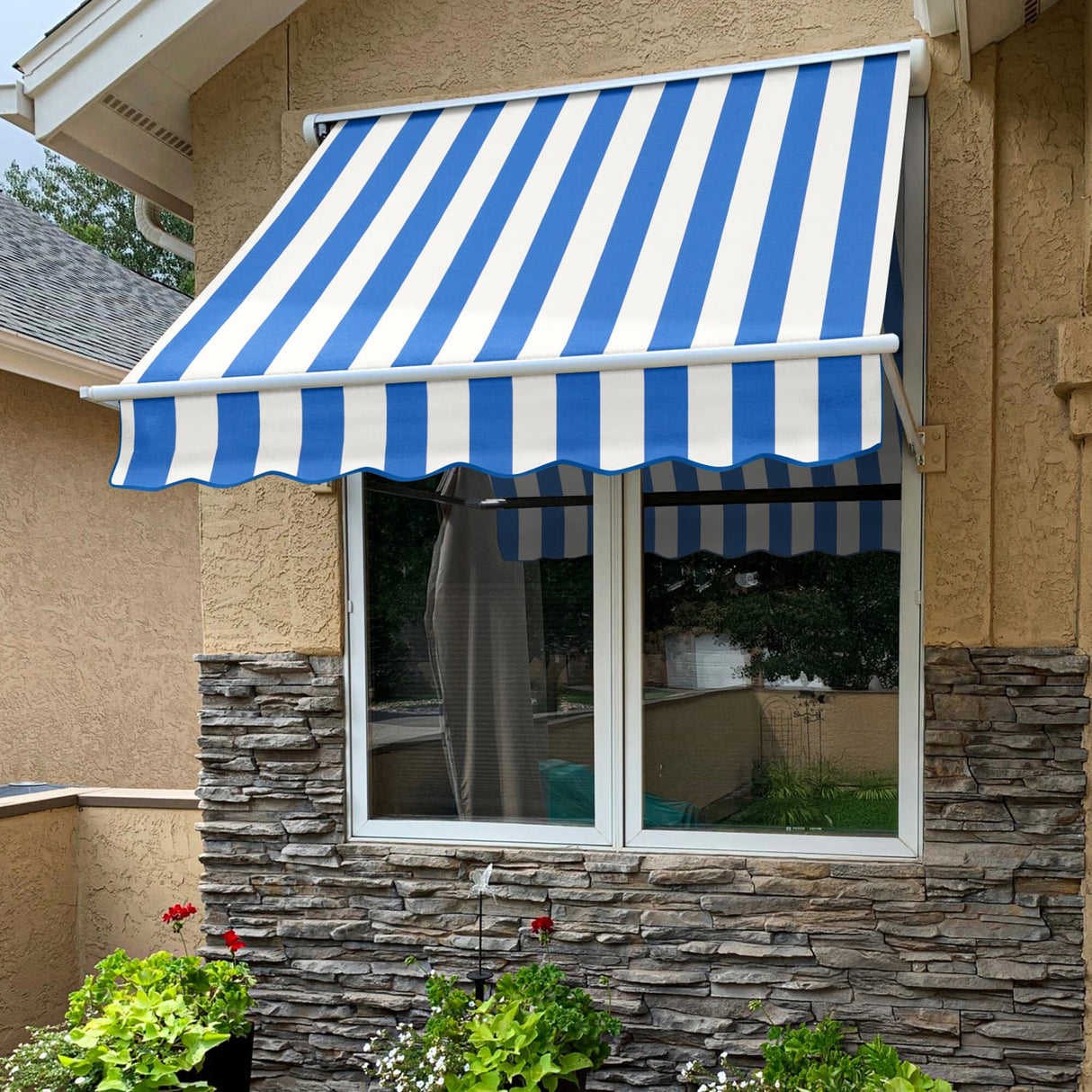 Bright Blue/White Stripe