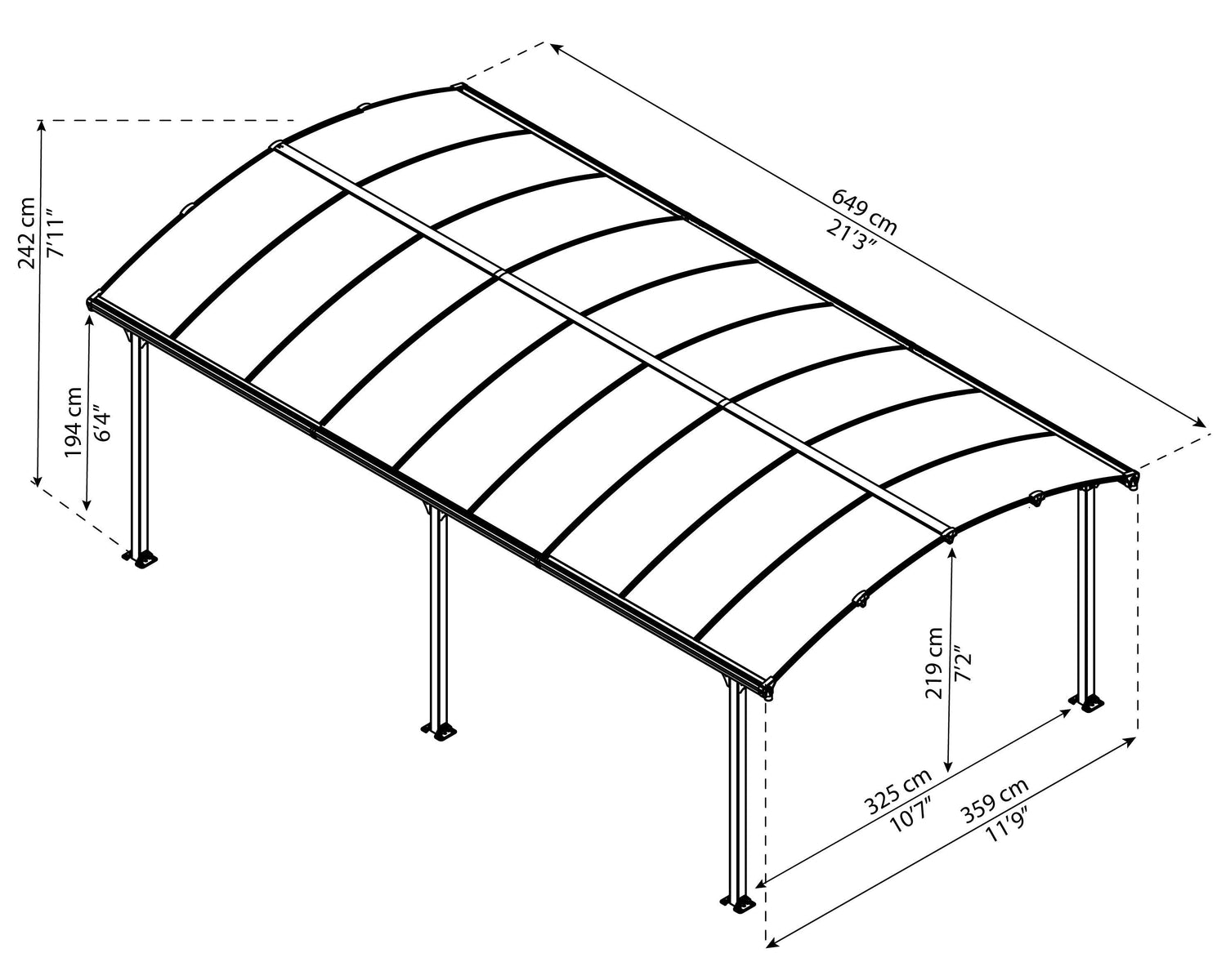 Arcadia™ 6400 12' x 21' Carport