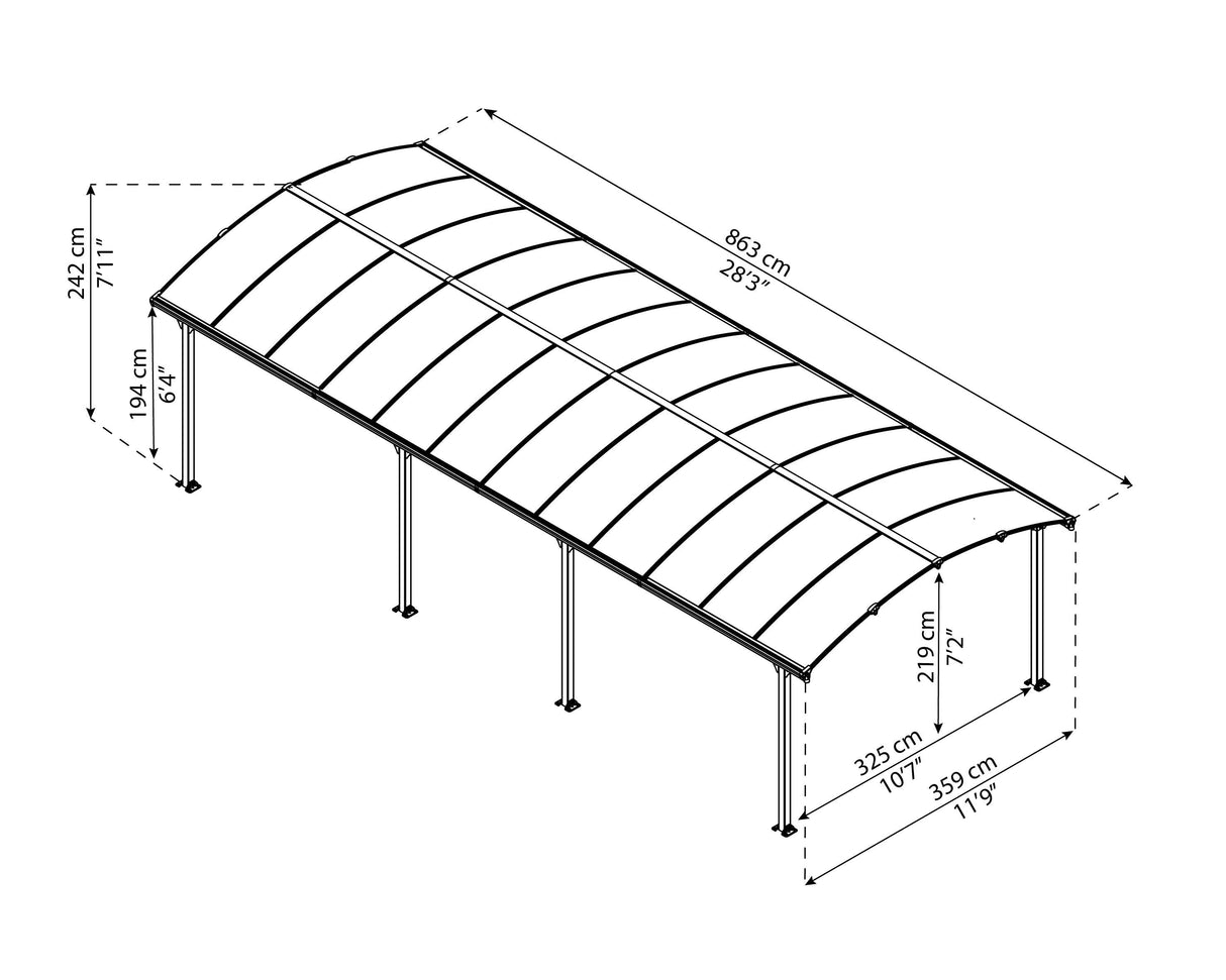 Arcadia™ 8500 12' x 28' Carport