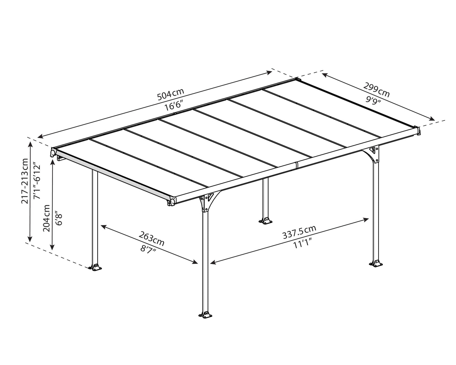 Verona 5000 10' x 16' Carport