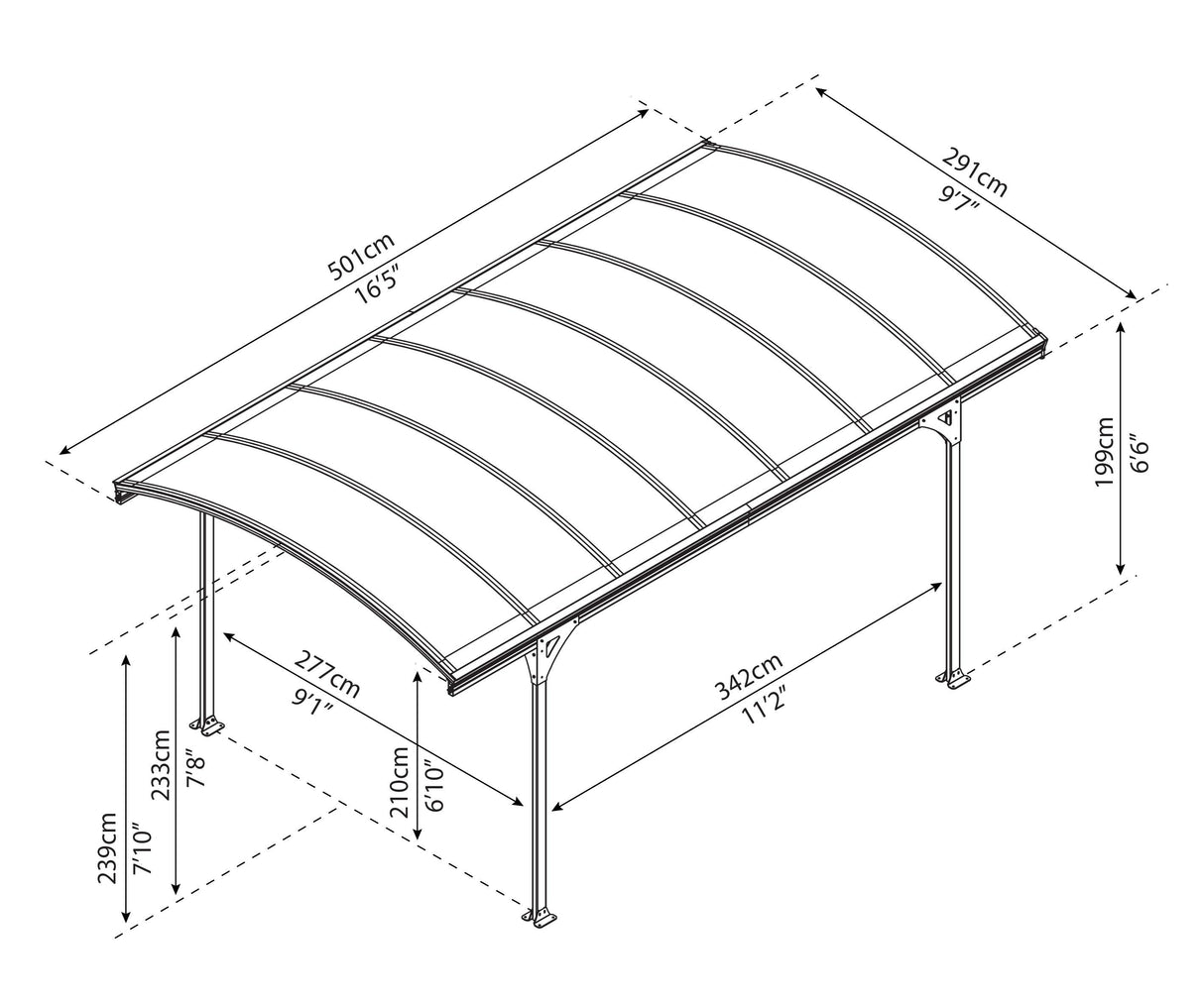 Vitoria 5000 10' x 16' Carport