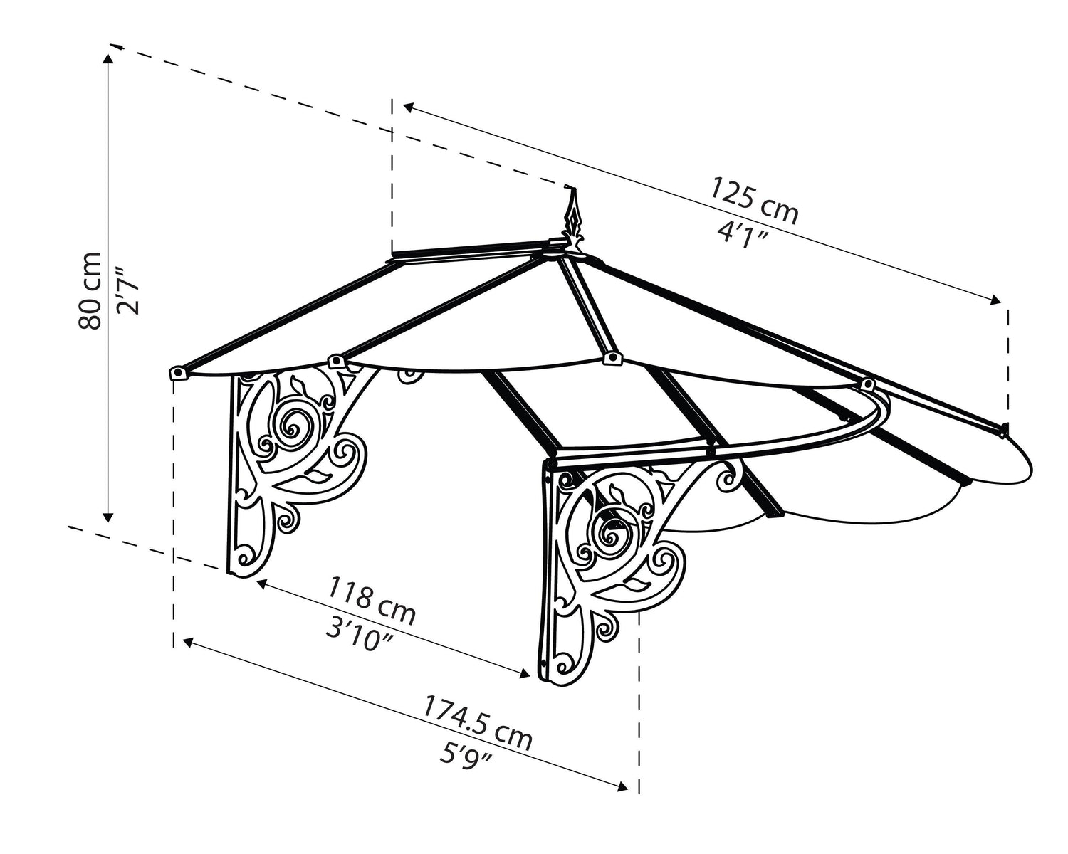 Lily 1780 6' x 4' Awning