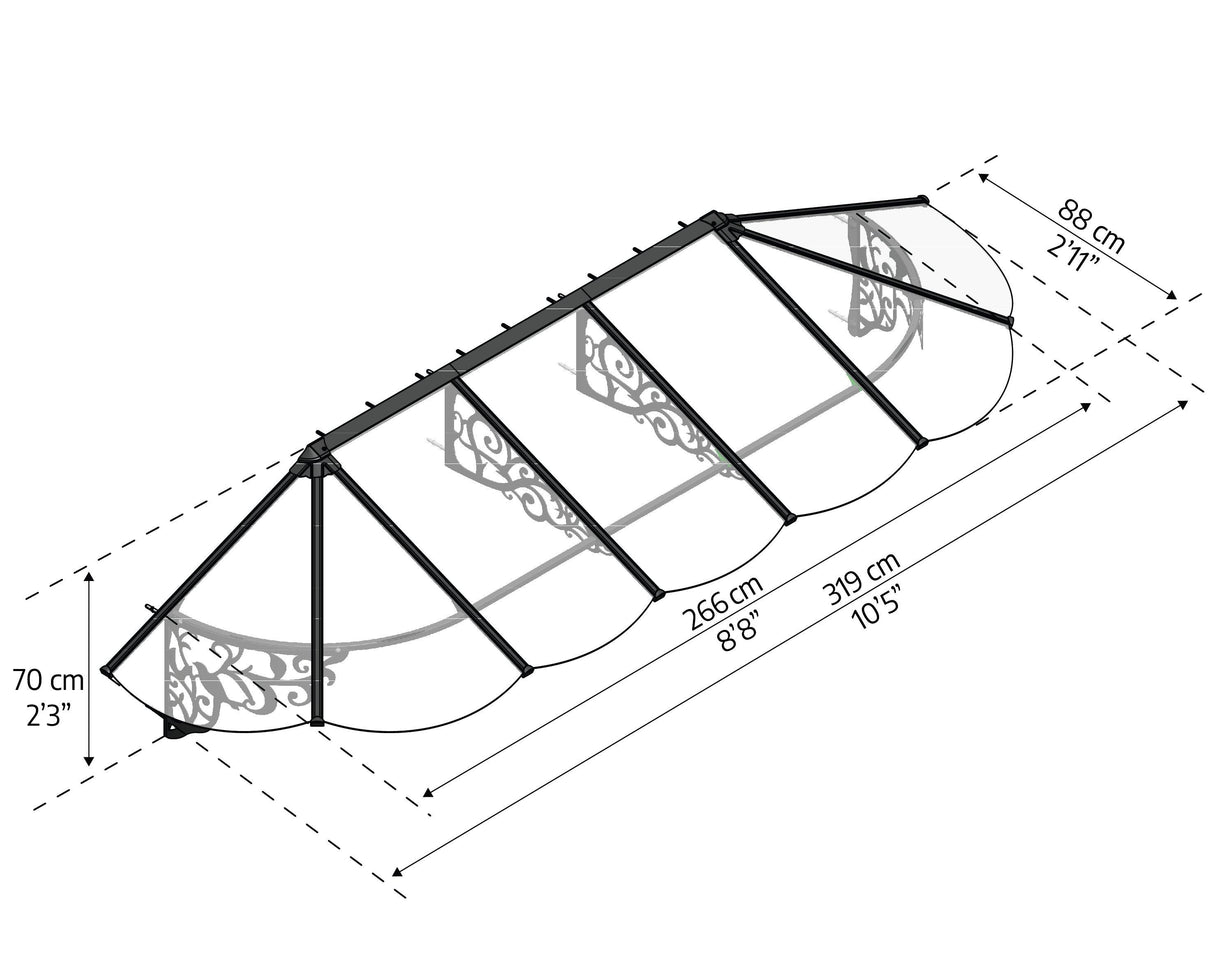 Lily 3154 11' x 3' Awning