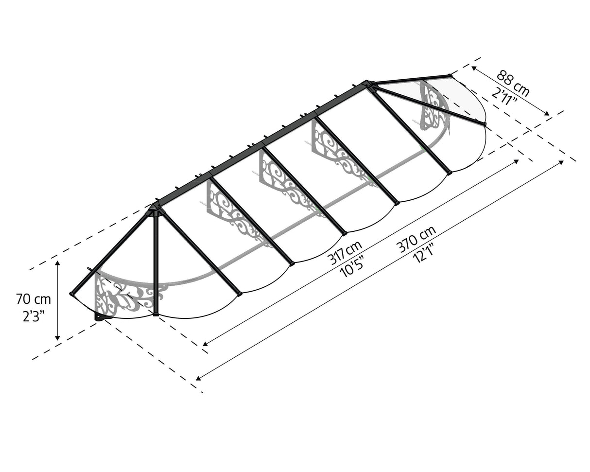 Lily 3666 12' x 3' Awning