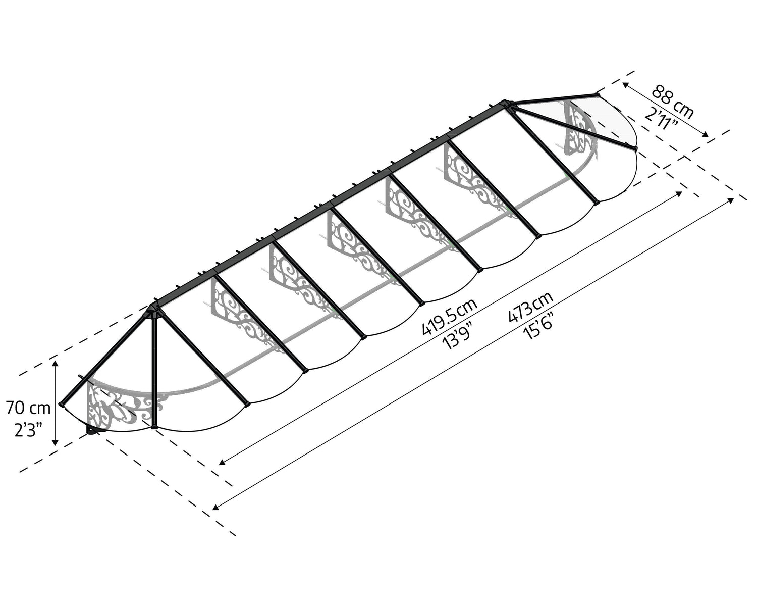 Lily 4690 16' x 3' Awning