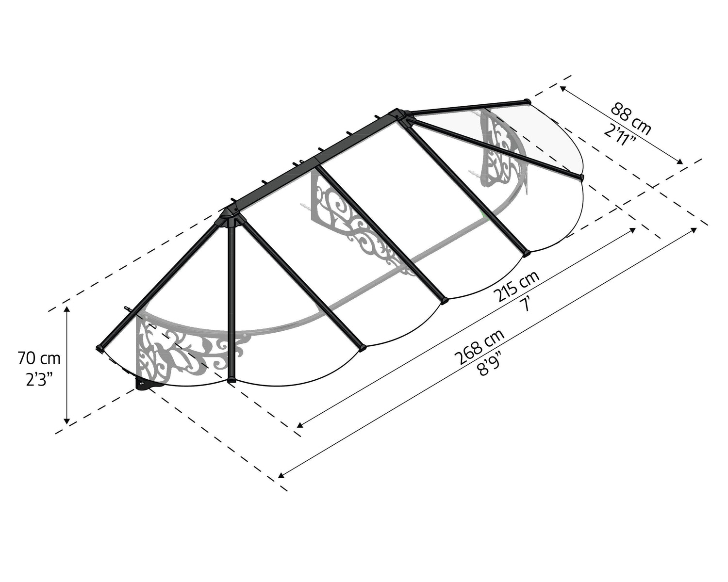 Lily 2642 9' x 3' Awning