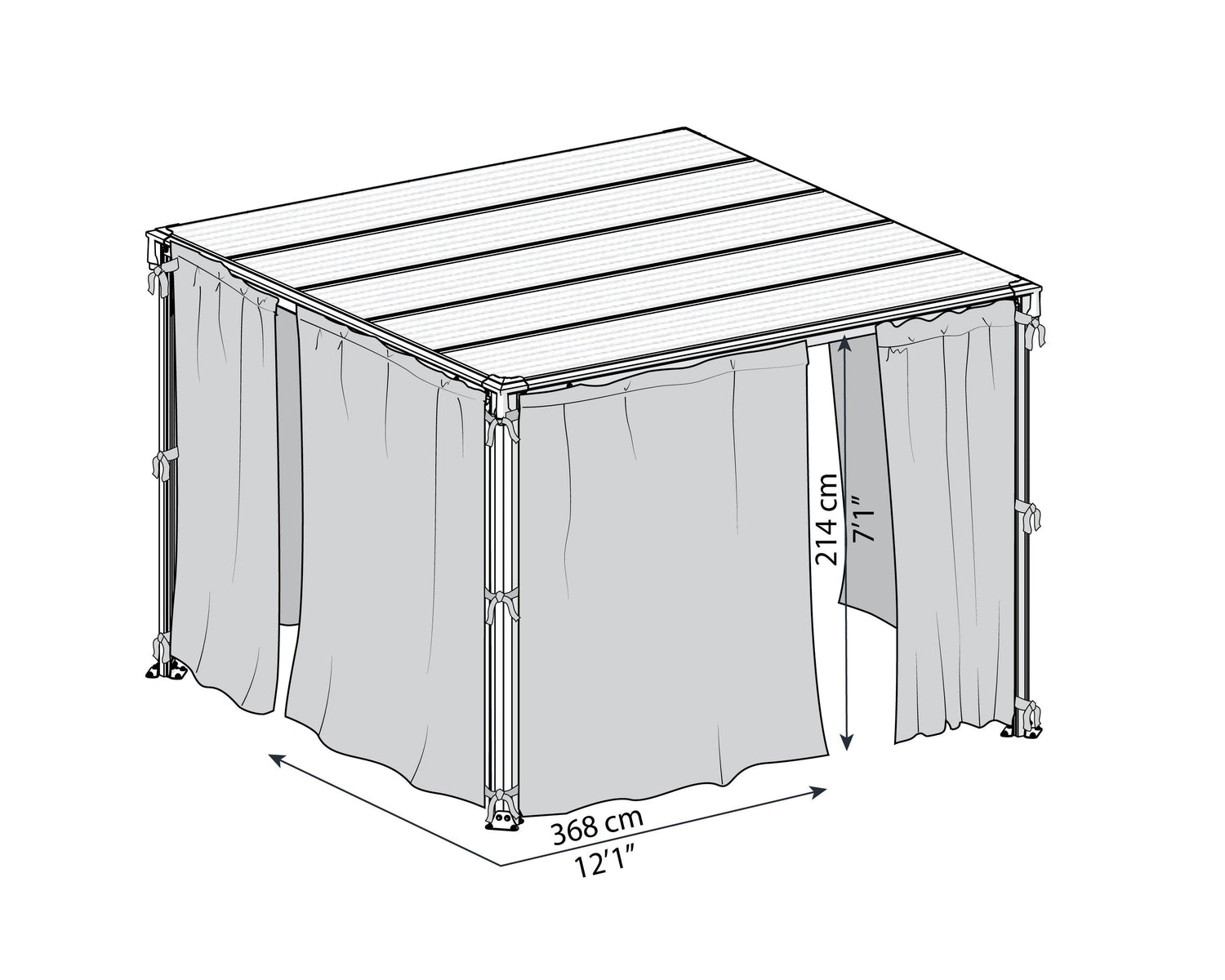 Gazebo Curtain Set - 4 Piece