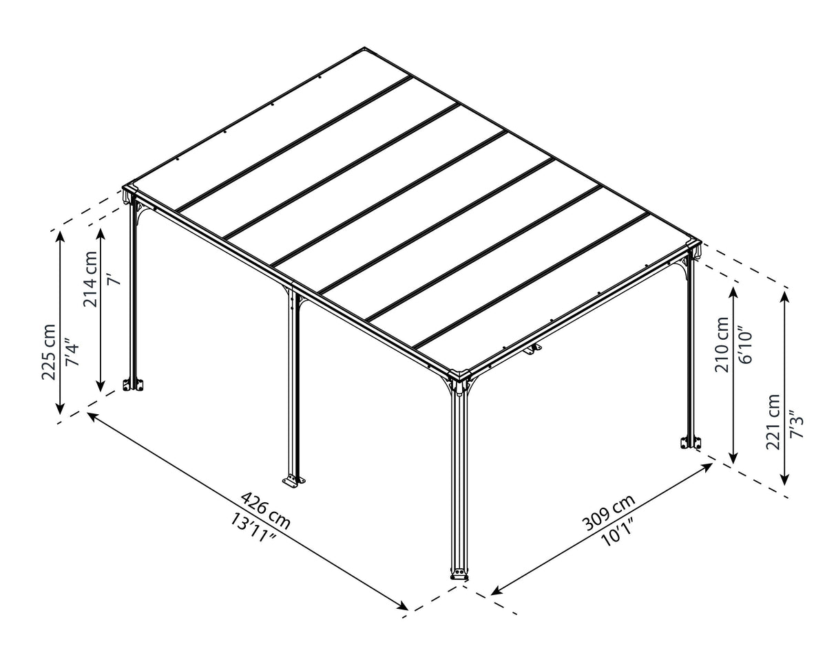 Milano™ 4300 10' x 14' Flat Top Gazebo