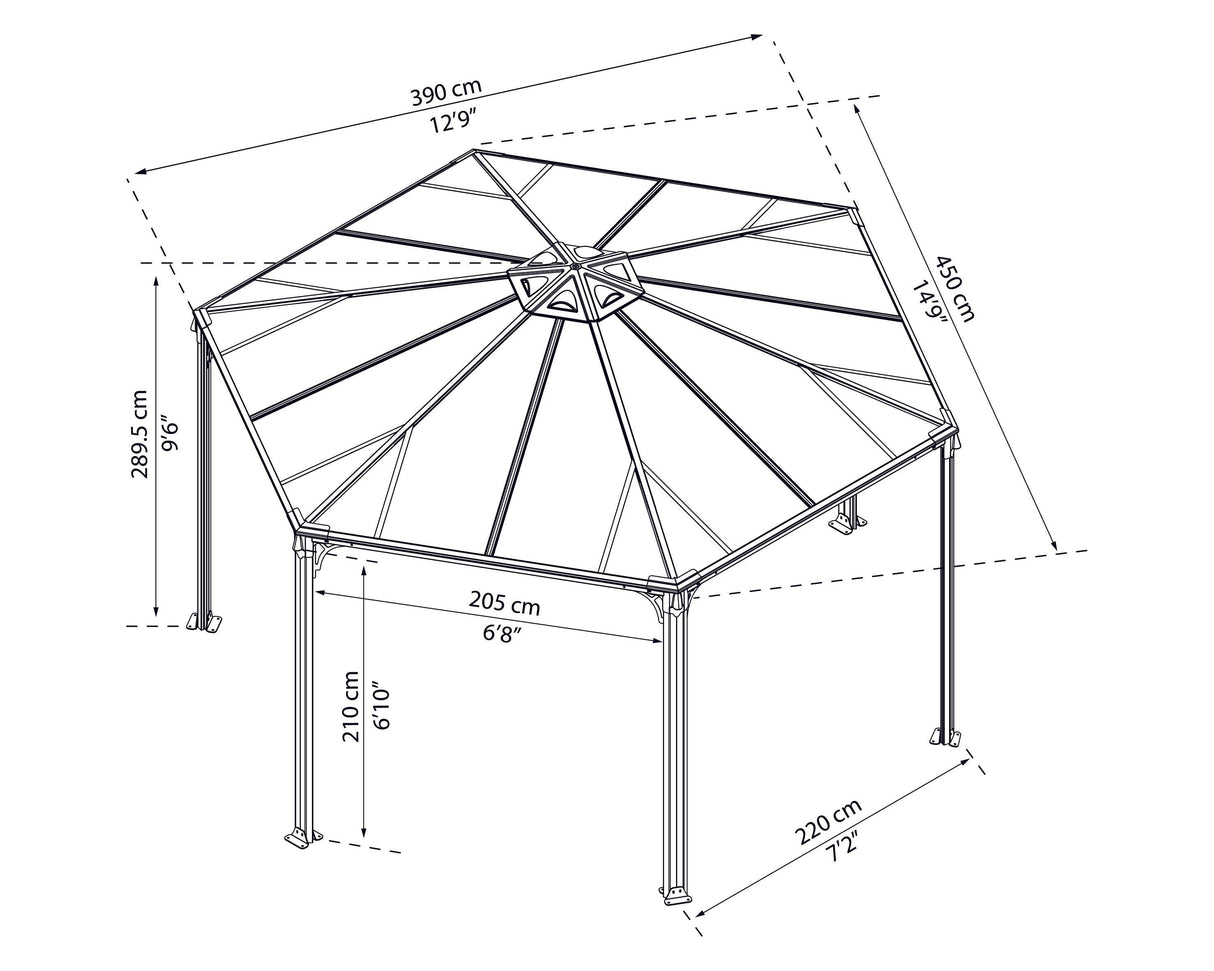 Monaco™ 13' x 15' Hexagon Gazebo