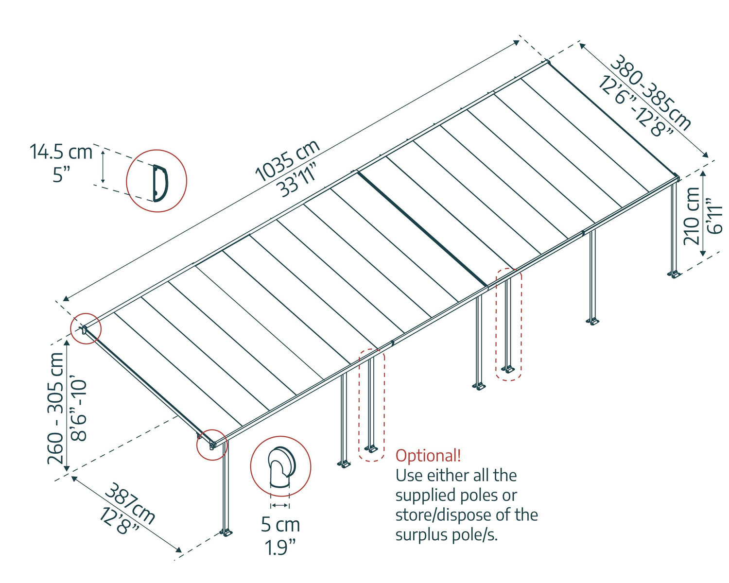 Feria 13' x 34' Patio Cover