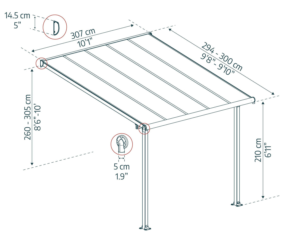 Olympia 10'x10' Patio Cover