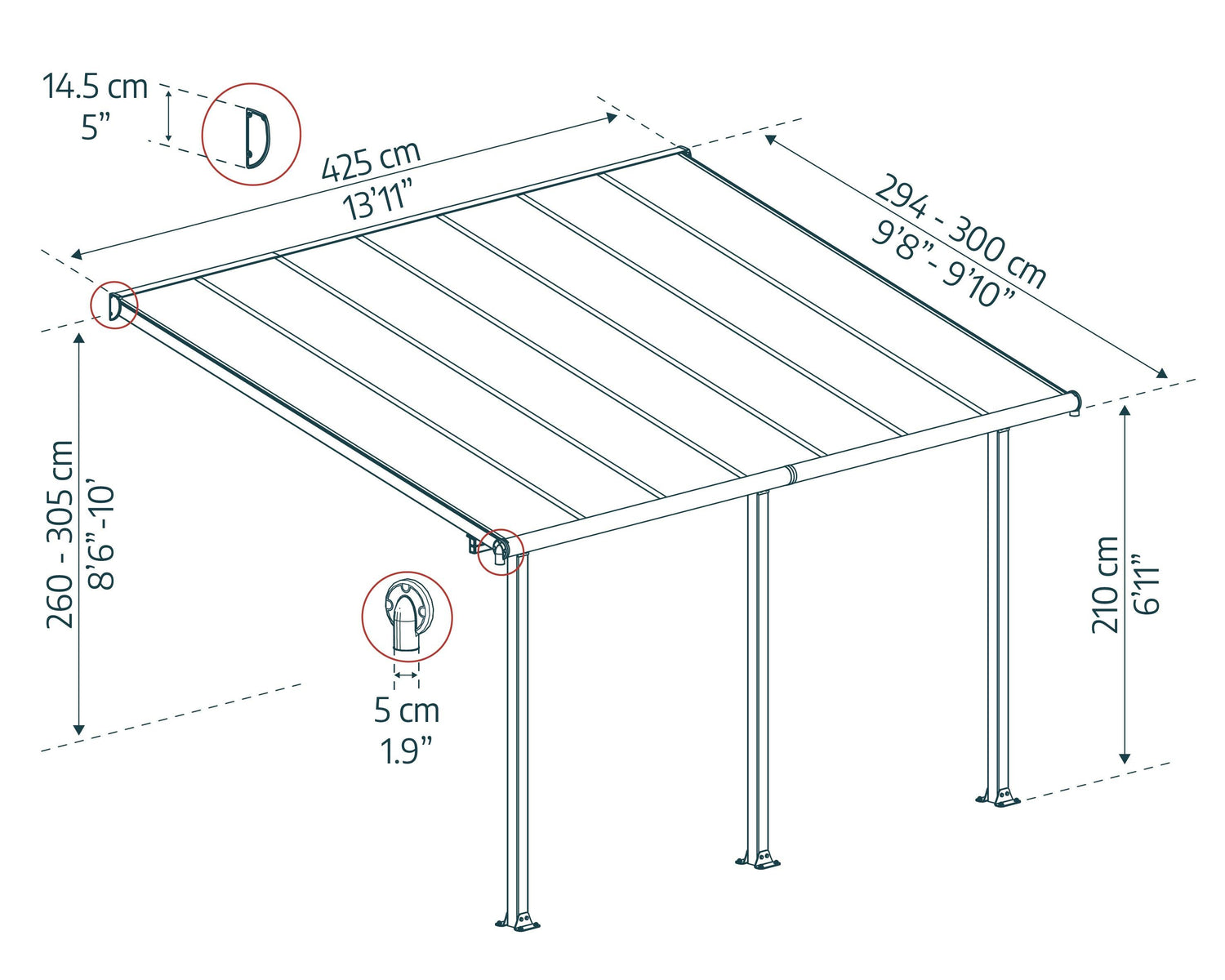 Olympia 10' x 14' Patio Cover