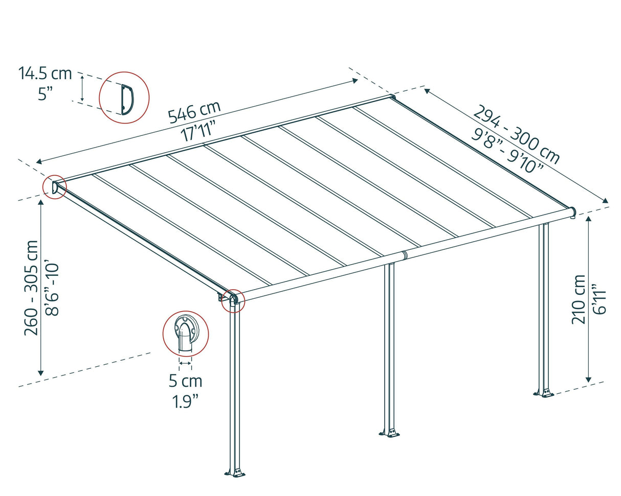 Olympia 10' x 18' Patio Cover