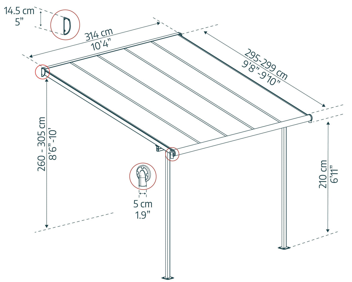 Sierra 10' x 10' Patio Cover
