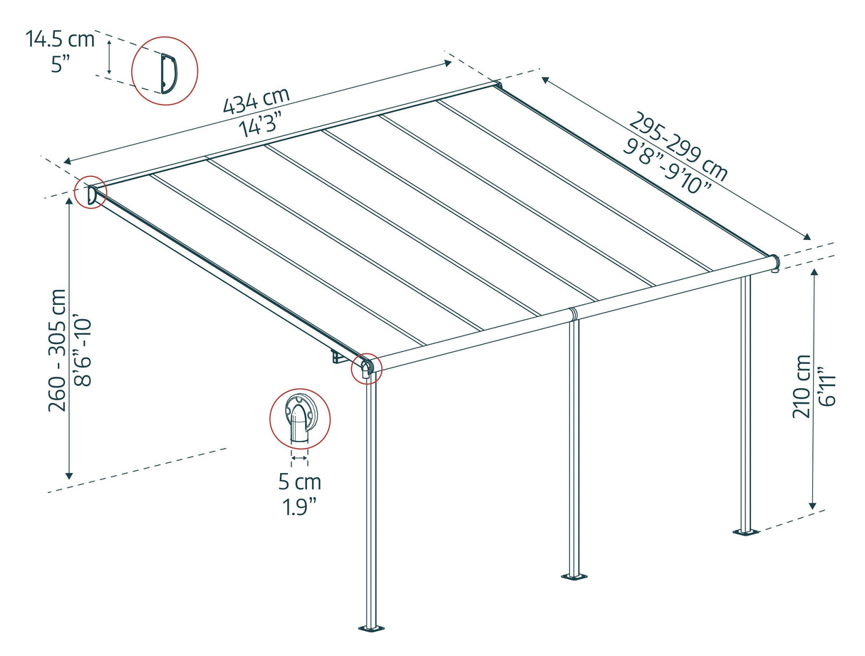 Sierra 10' x 14' Patio Cover