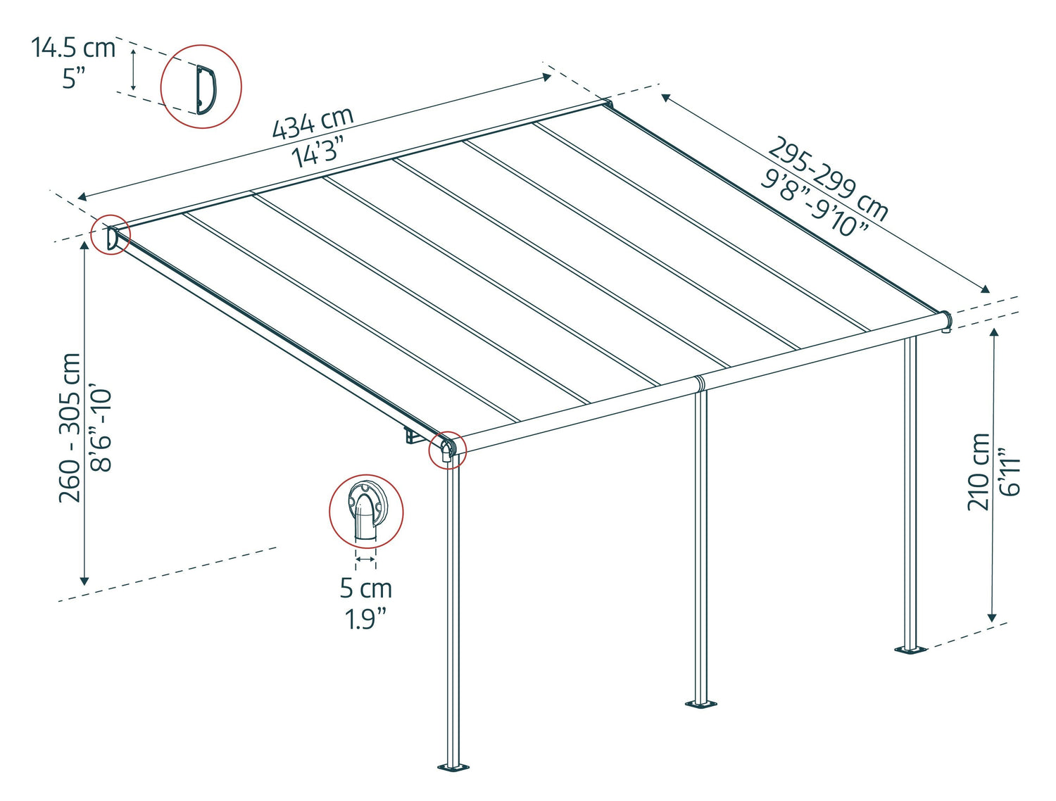 Sierra 10' x 14' Patio Cover
