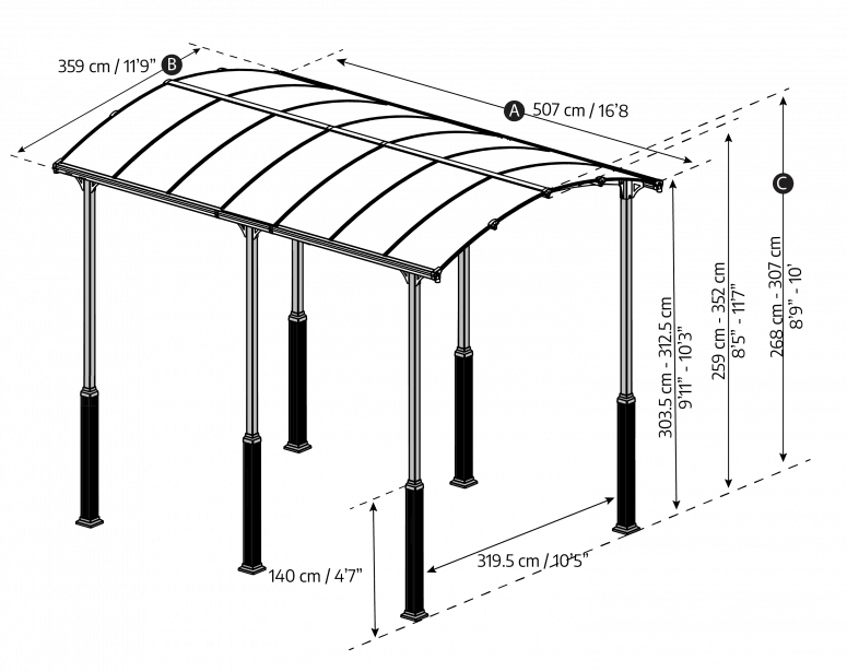 Alpine™ 12' x 21' RV Carport