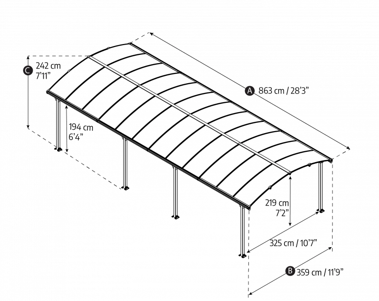 Alpine™ 12' x 28' RV Carport