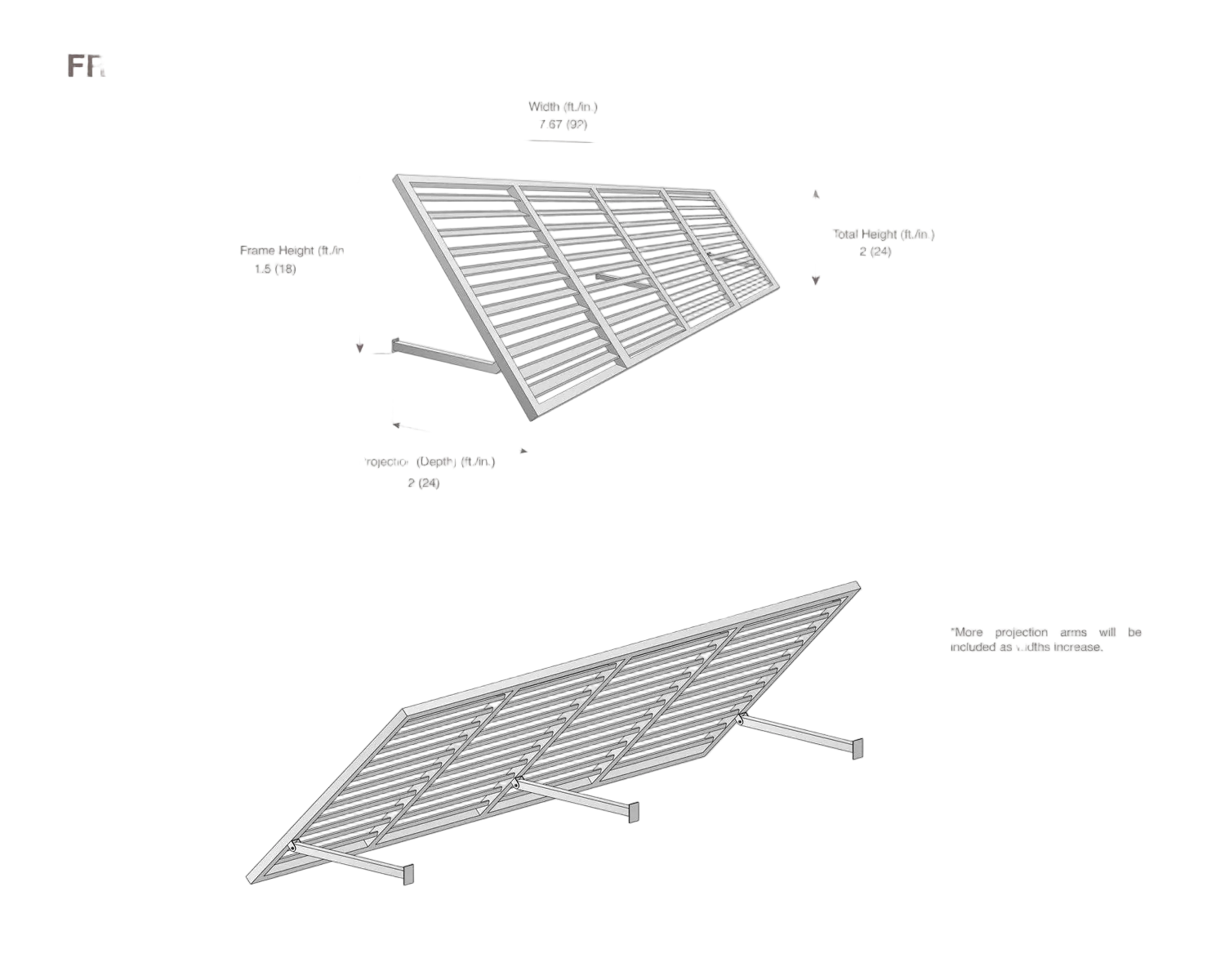 Bahama 7.67 ft. (92") Wide Metal Awning