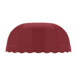 chicago deep Red awning with scalloped edge on a white background