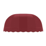 chicago deep Red awning with scalloped edge on a white background