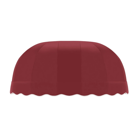 chicago deep Red awning with scalloped edge on a white background