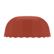 chicago Red awning with scalloped edge on a white background
