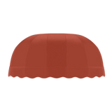chicago Red awning with scalloped edge on a white background