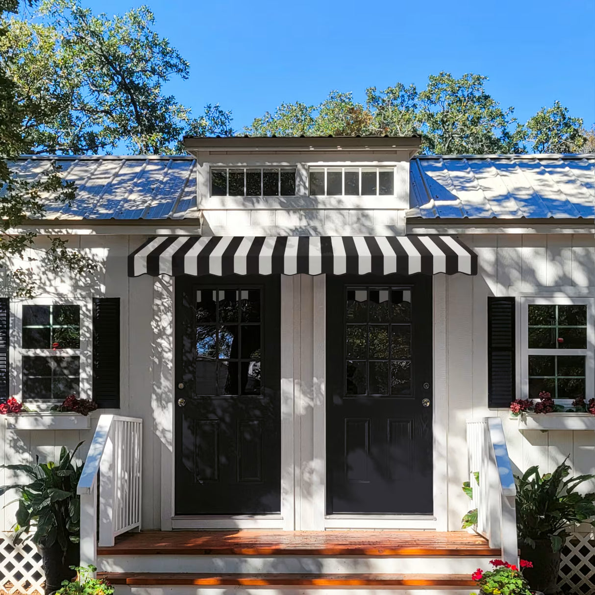 Dallas Retro 88.5" (7.ft) Wide. Fabric Awning