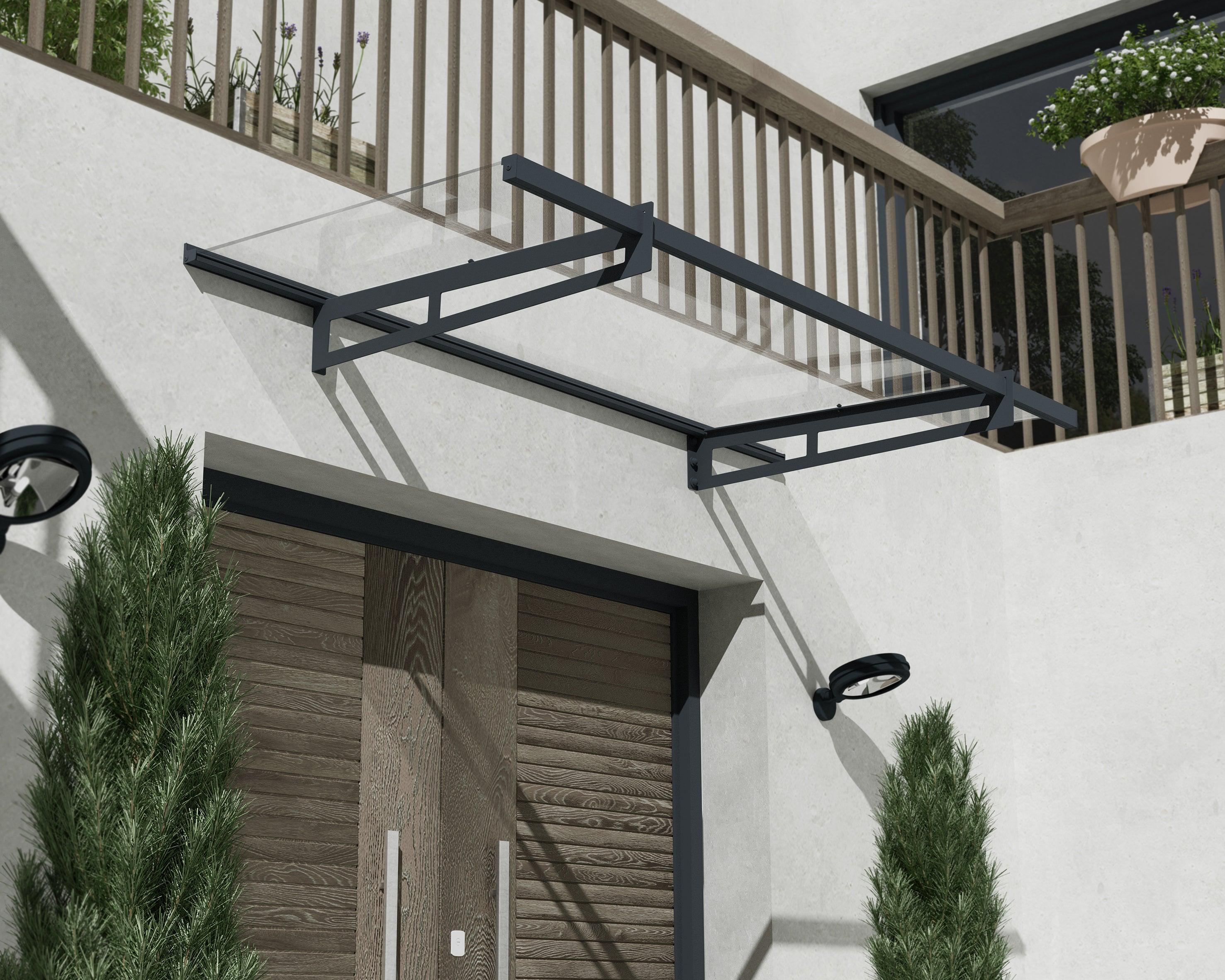 Bremen 2050 Door Awning Kit 3x7 ft | Modern Clear Door Canopy