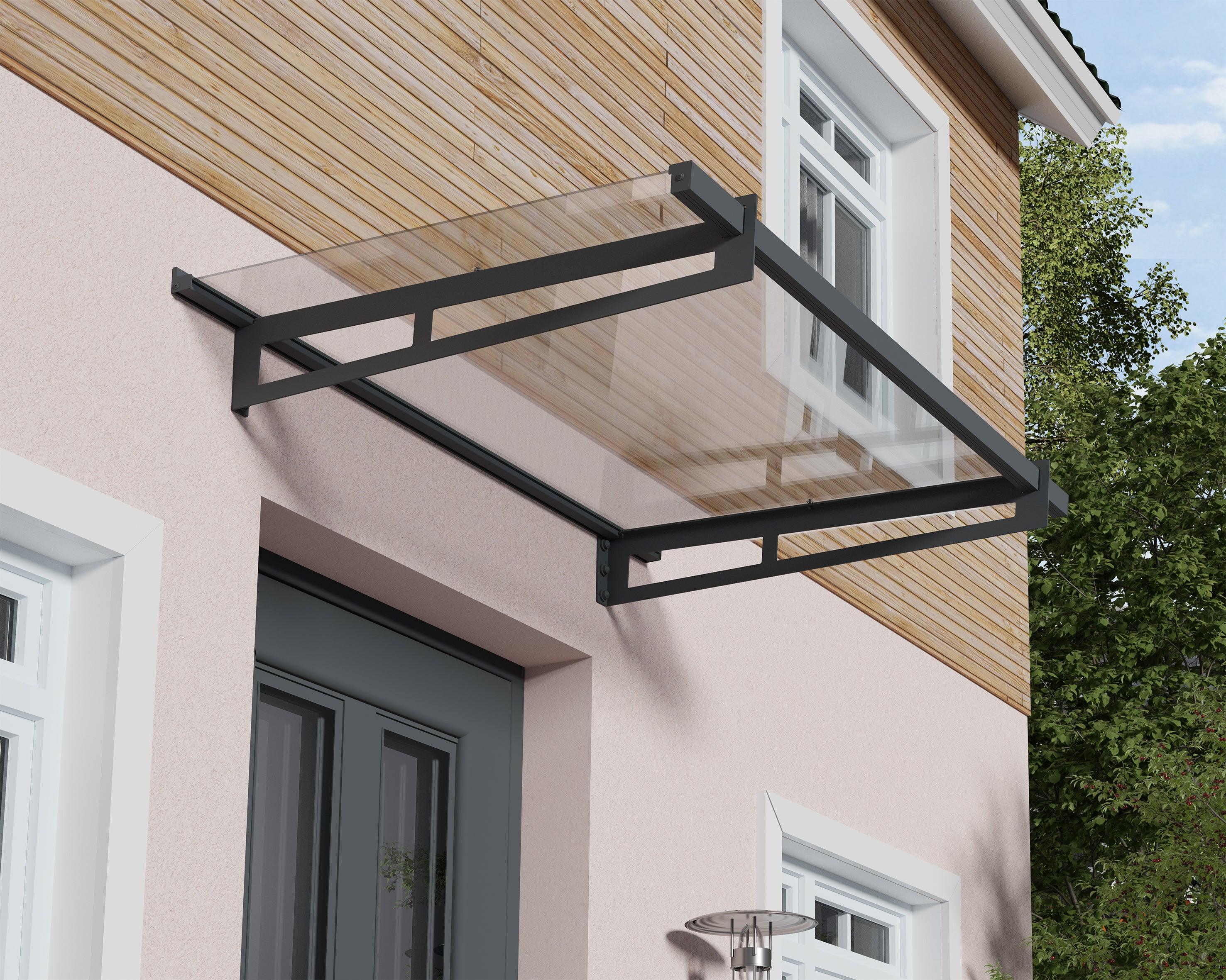 Bremen 1500 Door Awning Kit 3x5 ft | Modern Clear Door Canopy