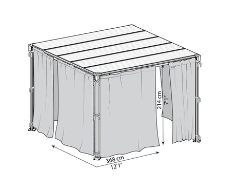 Gazebo Curtain Set - 4 Piece