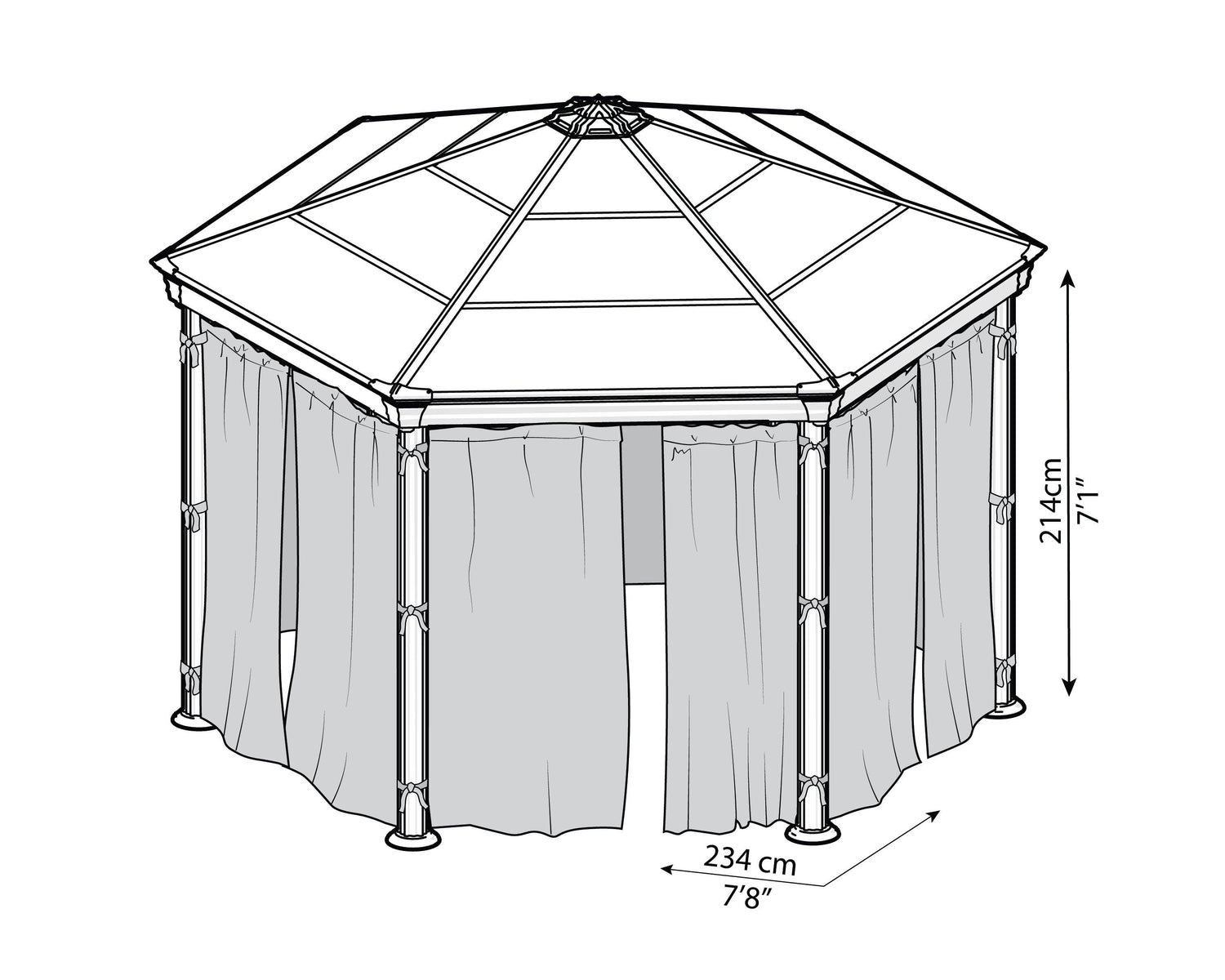 Gazebo Curtain Set - 6 Piece