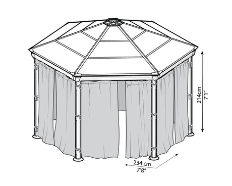 Gazebo Curtain Set - 6 Piece