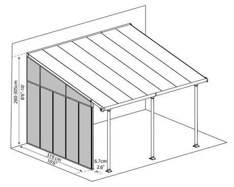 Feria 13' Patio Cover Sidewall Kit - White