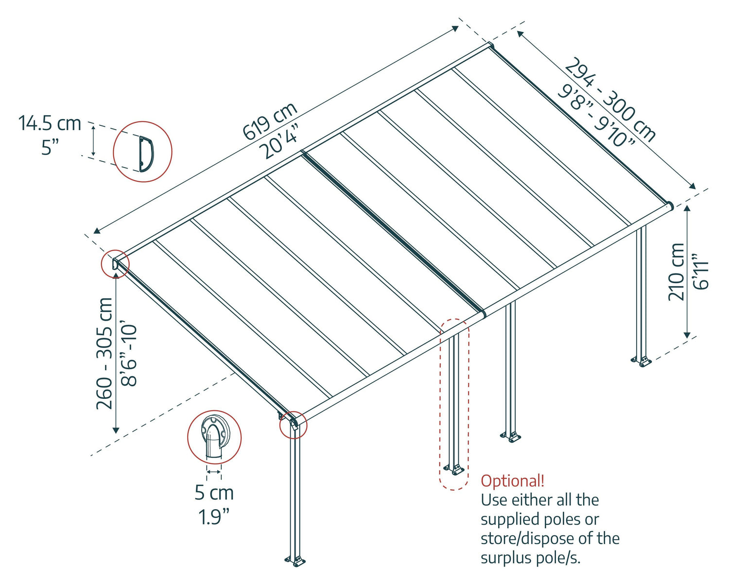Olympia 10' x 20' Patio Cover