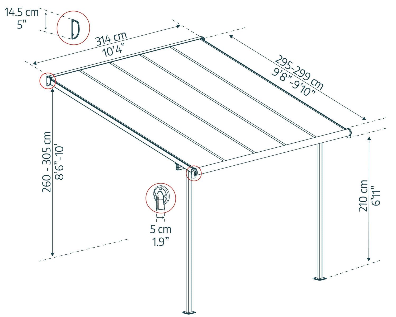 Sierra 10' x 10' Patio Cover