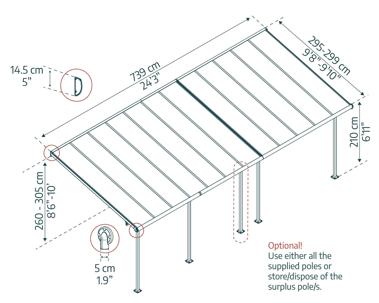 Sierra 10' x 24' Patio Cover