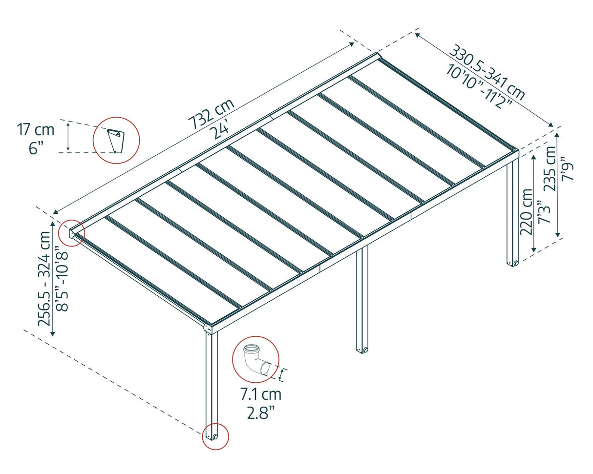 Stockholm™ 11' x 24' Patio Cover