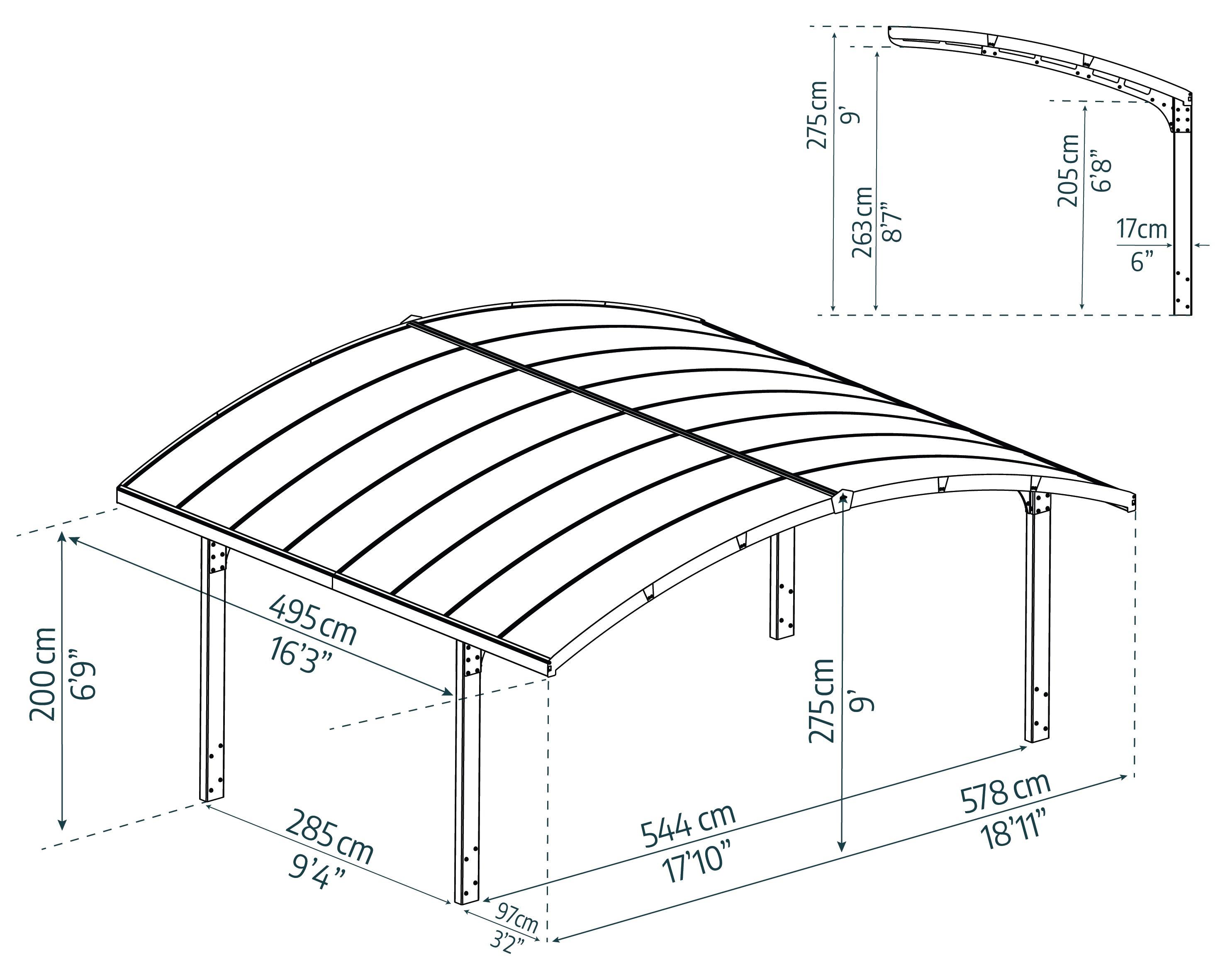 Arizona Breeze Double 16x19 Arch-Style Carport – Dive To Shade