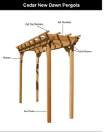 Cedar New Dawn Pergola 3ft" W x 8ft" L